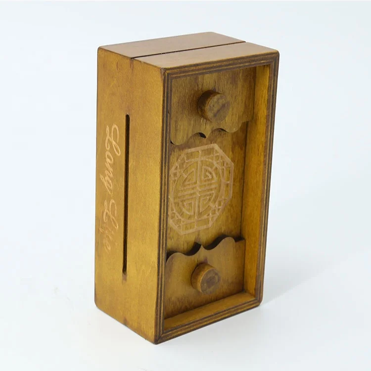 Creative Wooden Puzzle Box Secret Trick Intelligence Compartment Magic Money Gift Case Brain Teaser Logic Educational Toys