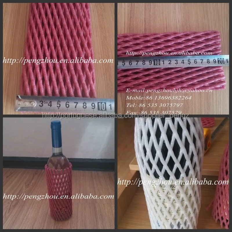 
20x7cm Fruit And Wine Bottle Packaging Black Protective Packing Foam Mesh Sleeve Net 