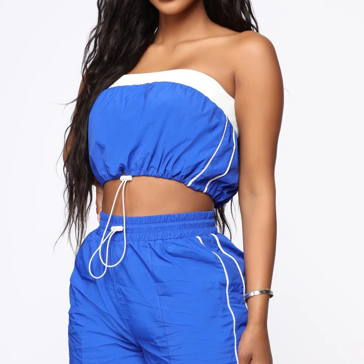 
OEM manufacture women newest fashion fast deliver nylon cargo pants custom windbreaker jogger windbreaker set 