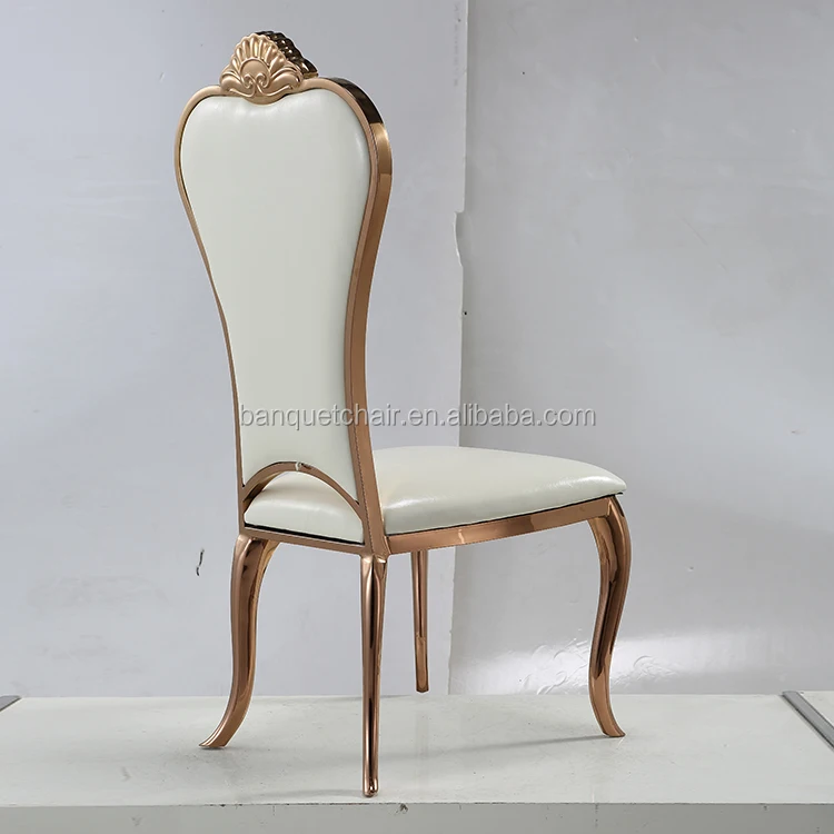 
Banquet furniture rose gold stainless steel wedding party chair for sale 
