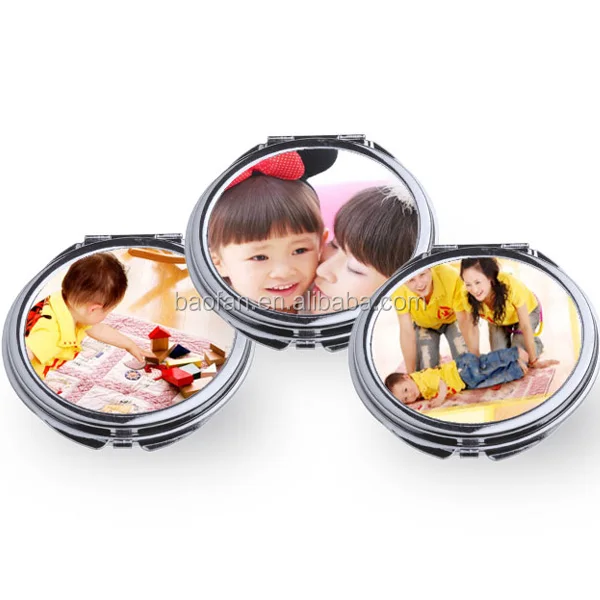 Hot sales DIY blank Sublimation round folding aluminum mirror,Heat transfer printing mirror
