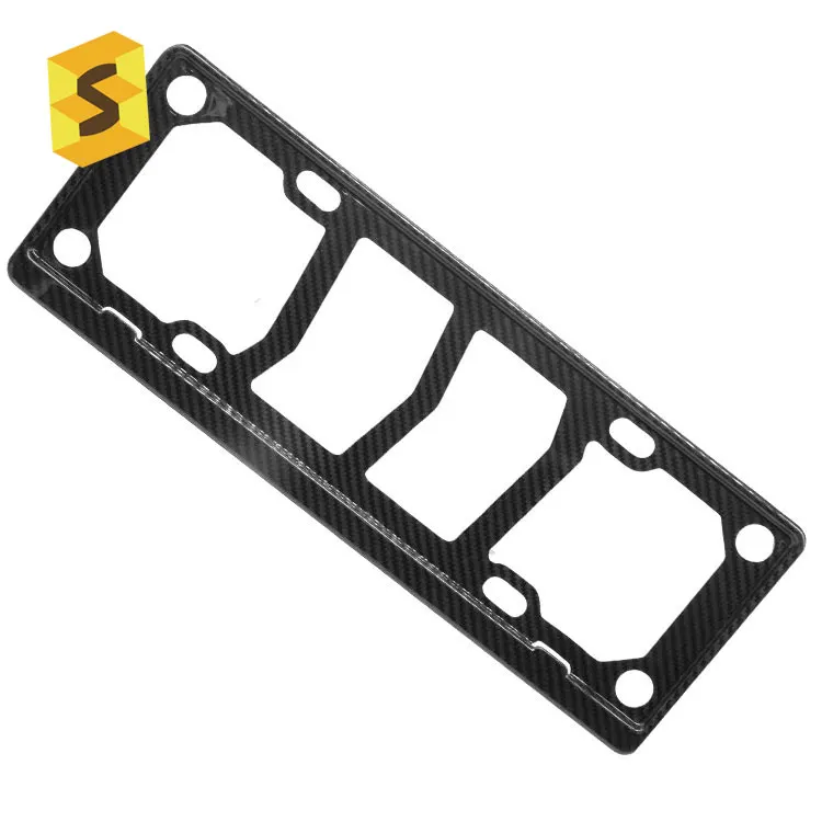 ES W-ZG-028 отечественных автомобилей Внешняя рамка номерного знака 100% пластина из чистого графитового волокна по индивидуальному заказу