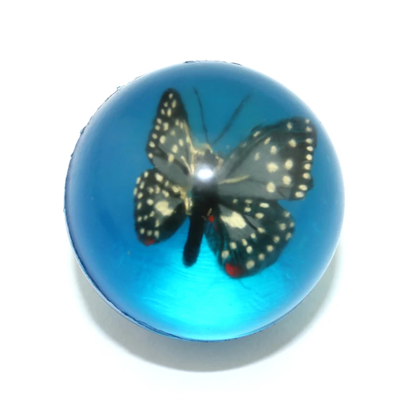 
transparent balls with 3D animals inside butterfly big rubber bouncy balls 