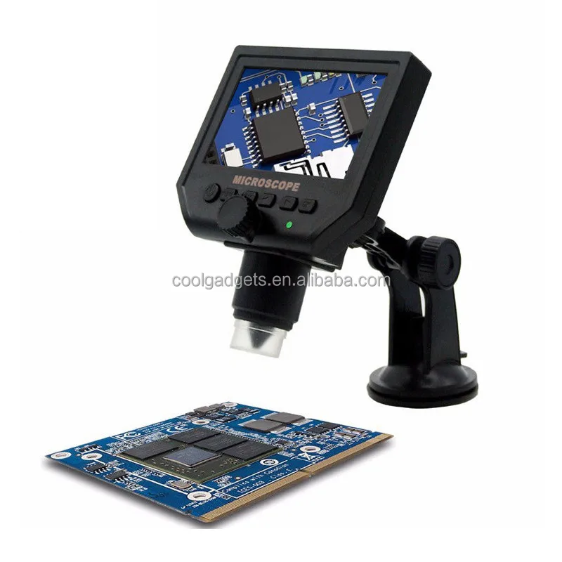 [KOOCU] HD Digital-600X Zoom Microscope with 4.3-Inch HD Display Built-In Battery FHD Vi (2017 Newest)