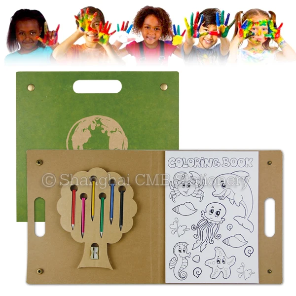 Eco educational tree design coloring set kids travel kit for airline