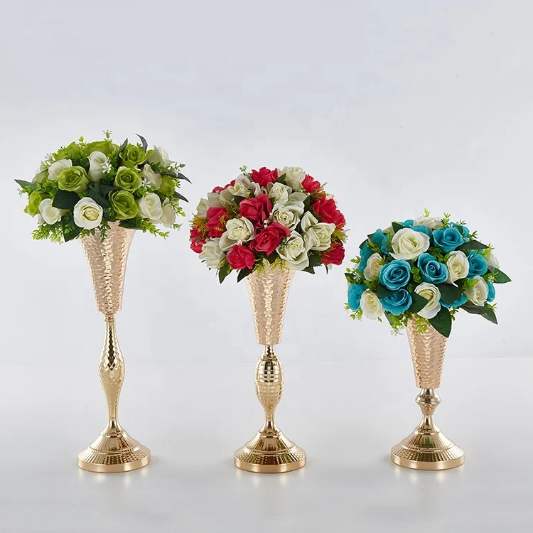 Золотая ваза для украшения вечеринки, свадьбы