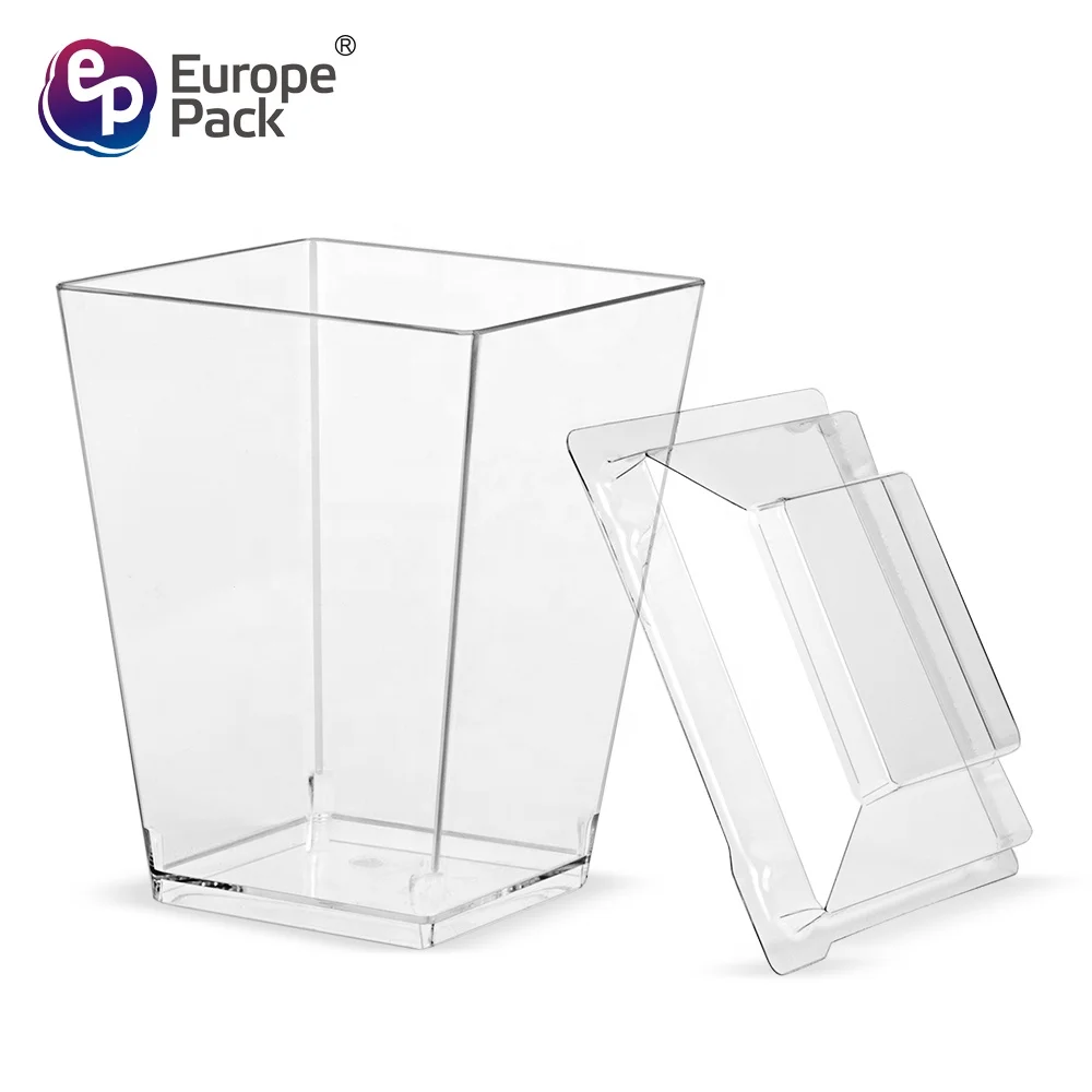 Europe-Pack 160ml factory direct disposable plastic tableware dessert plastic cups with PET lids