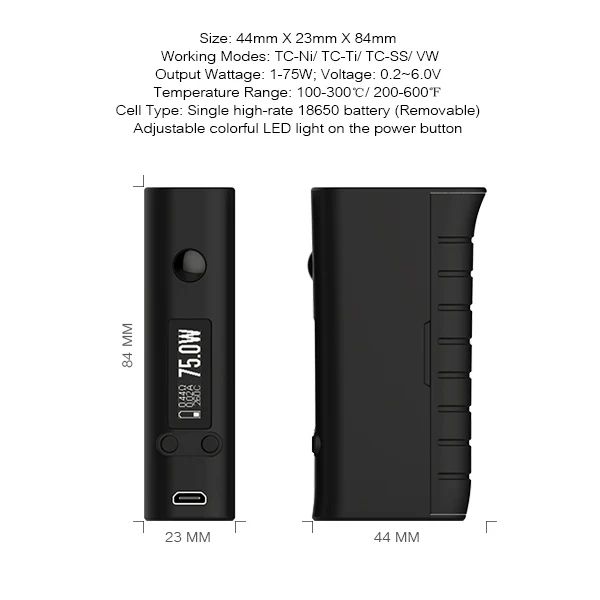 Alibaba китай SDNA75 лучшие продажи нового продукта 75 Вт окно мод SDNA 75 мод Evolv ДНК чип 75 Вт box mod