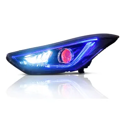 Vland factory manufacture For 2012-UP Elantra LED Headlights Avante Front Lamp Assembly Modification