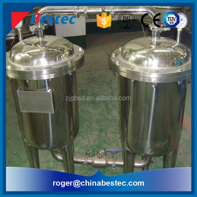 
Food grade stainless steel double filter for fruit juice drink plant 