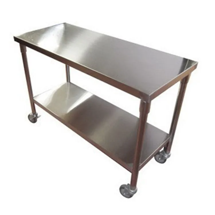 High Quality  Manufacturers Stainless Steel Work Table With Wheel