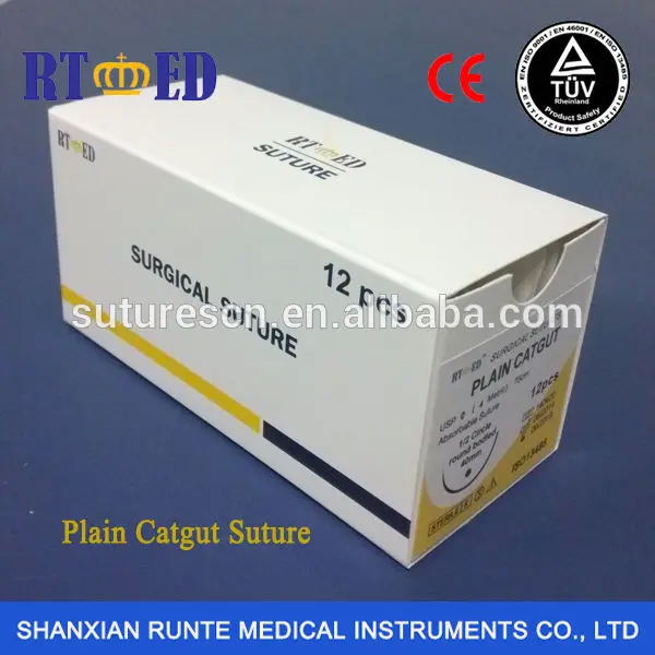 китайский производитель стерильные хромовой кетгут рассасывающиеся шва с иглой