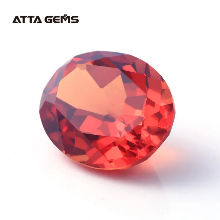 Synthetic (Lab Created) Corundum Oval Cut 12*10mm Orange Sapphire Gemstone