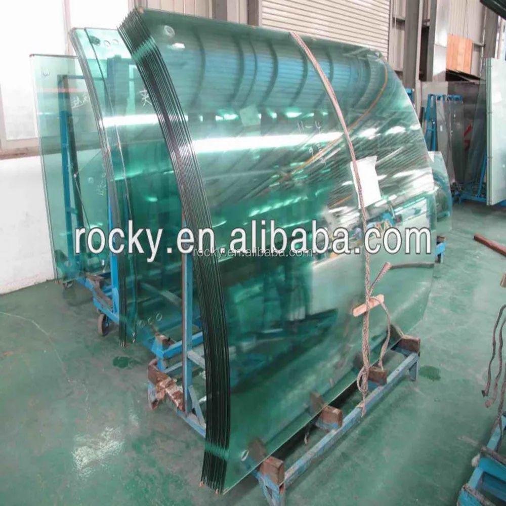 
Qingdao Rocky high quality best price 3mm-19mm thickness curved glass shelf 