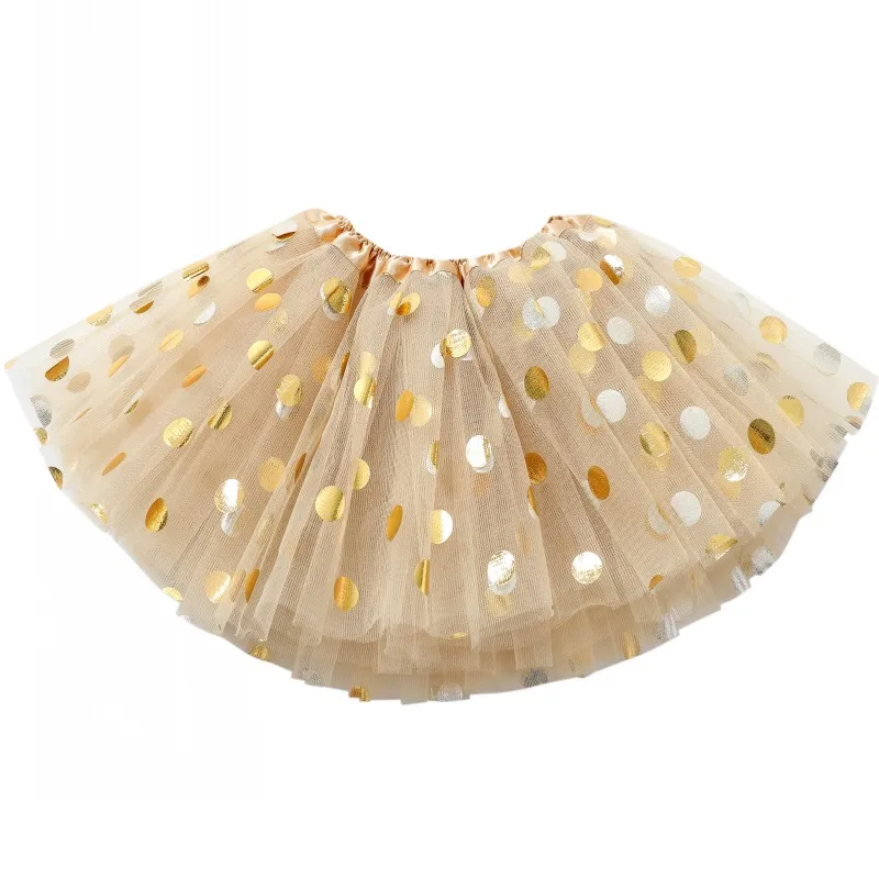 
TUTU PETTISKIRT Newborn Girls Golden Dots Decreted Tutu Skirt Multy Layer Baby Polka Dot Tutu 