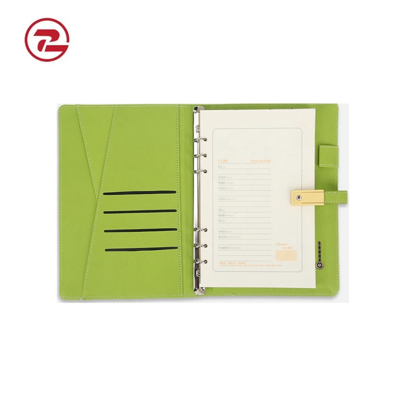 2021 Uptodate Powerbank Notebook Custom Leather Notebook Diary Planner Agenda Notepad Organizer with Power bank and USB