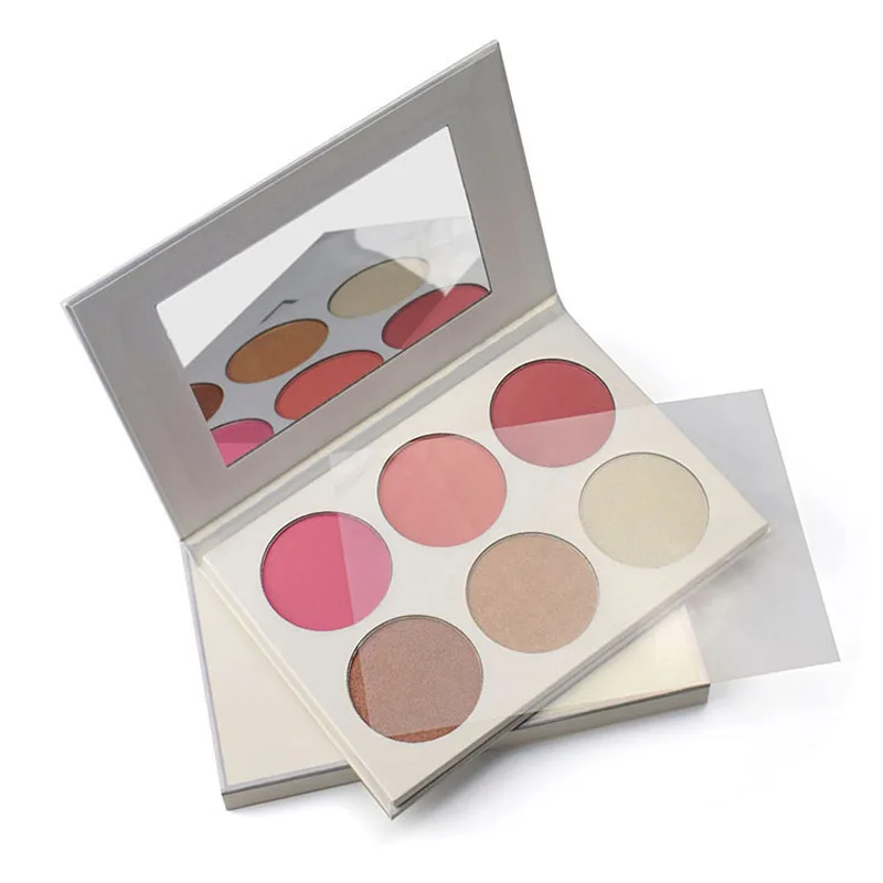 Private label high pigment waterproof 6colors makeup blush palette