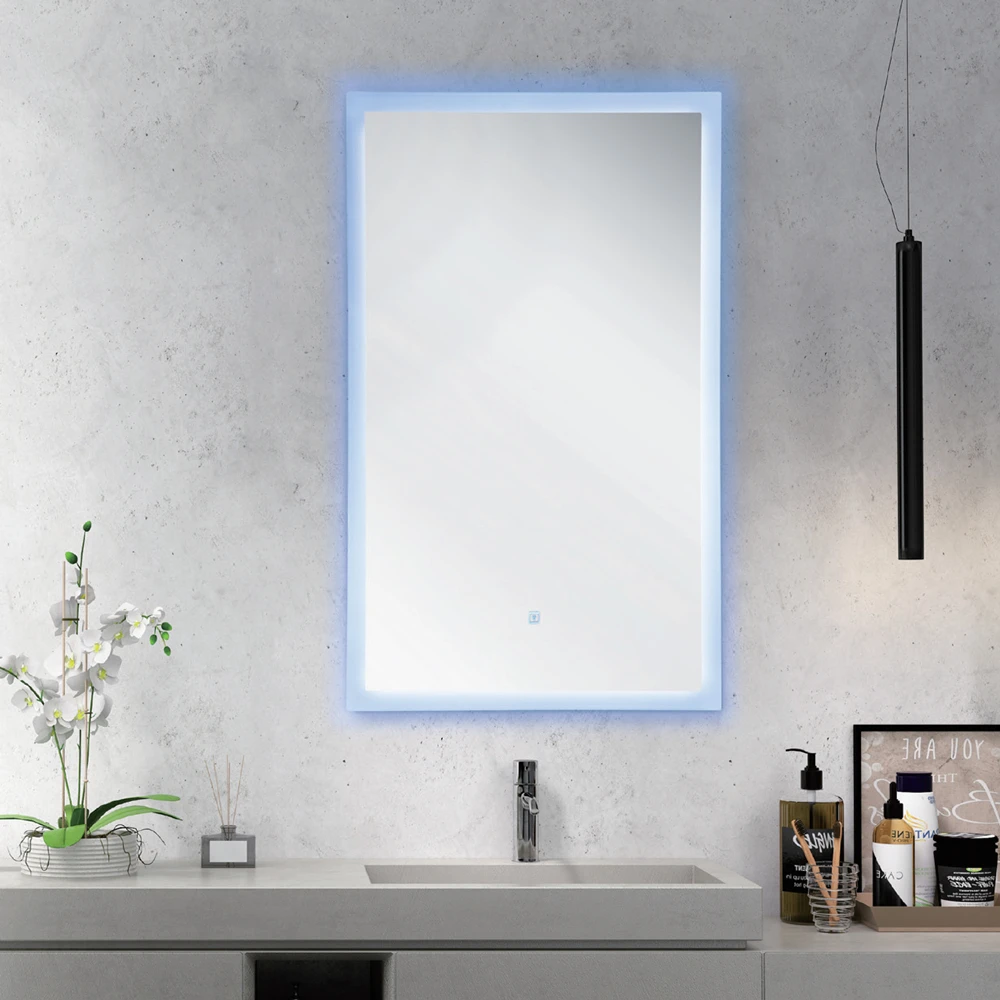 Hotel bathroom IP44 round illuminated backlit Led bathroom mirror