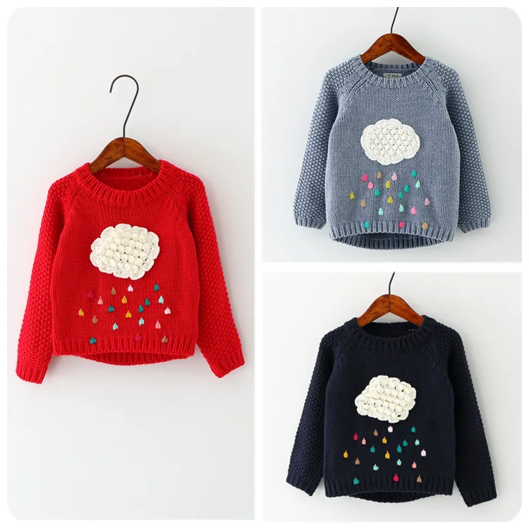 New fashionable kids girls knit cartoon sweater for kids 2019
