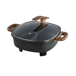 Large 32*32 cm  Electric Skillet  Hot Pot with Marble Coating