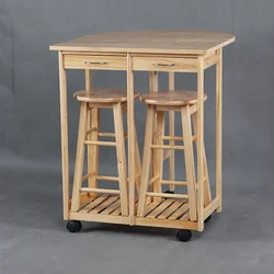 Special design 2 seater half folding dining table wooden