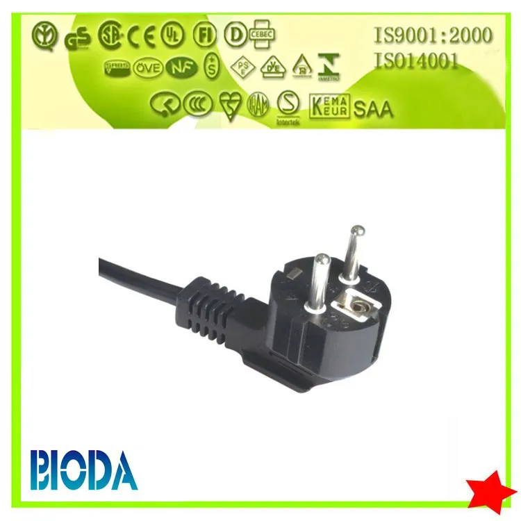 Круглый бенд вставить EK сертификат 2 pin электрический литой вилкой шуко