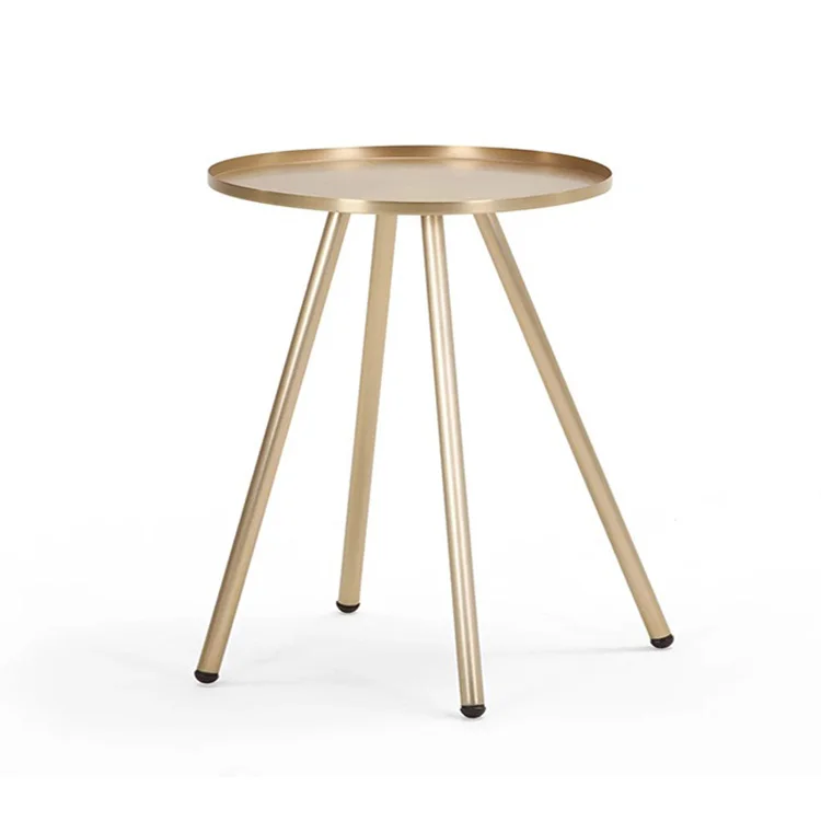 
Modern fashion bedroom metal plated rose gold bed side table 