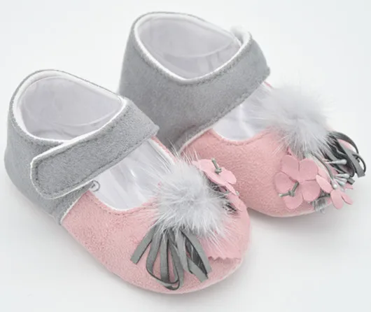 
Fur Flower handmade first walker cute shoes for baby girl 