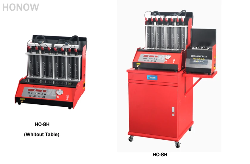 Automatic 8 Cylinder Fuel Injector Analyzer and Cleaner, Gasoline Injection Test and Ultrasonic Clean Machine