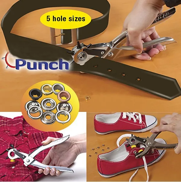 Punch Hole Puncher Rotate Leather Hole Punching Plier Tool Mending Solution Add Eyelets