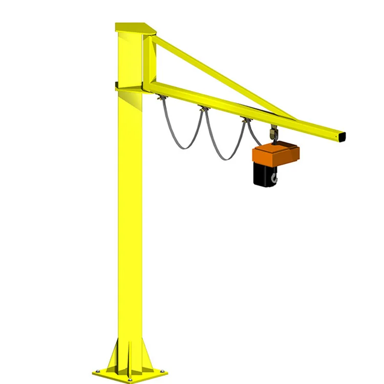 Wall cross traveling jib crane or cantilever slewing level crane with wire rope hoist