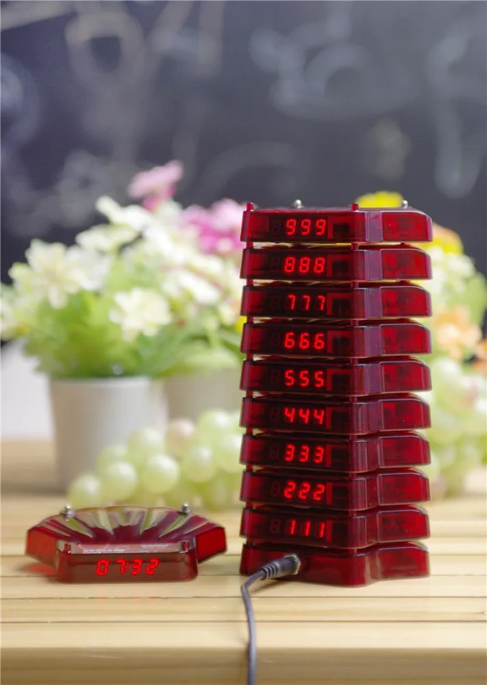 Фаст-фуд ресторан гребешок форма беспроводной coaster пейджер система с 10 пейджеры