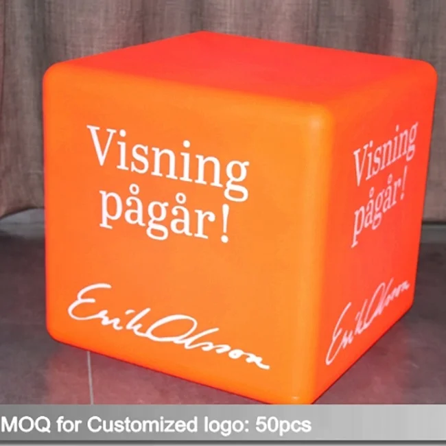 2021 New Design modern Illuminated LED Silk Print Cube