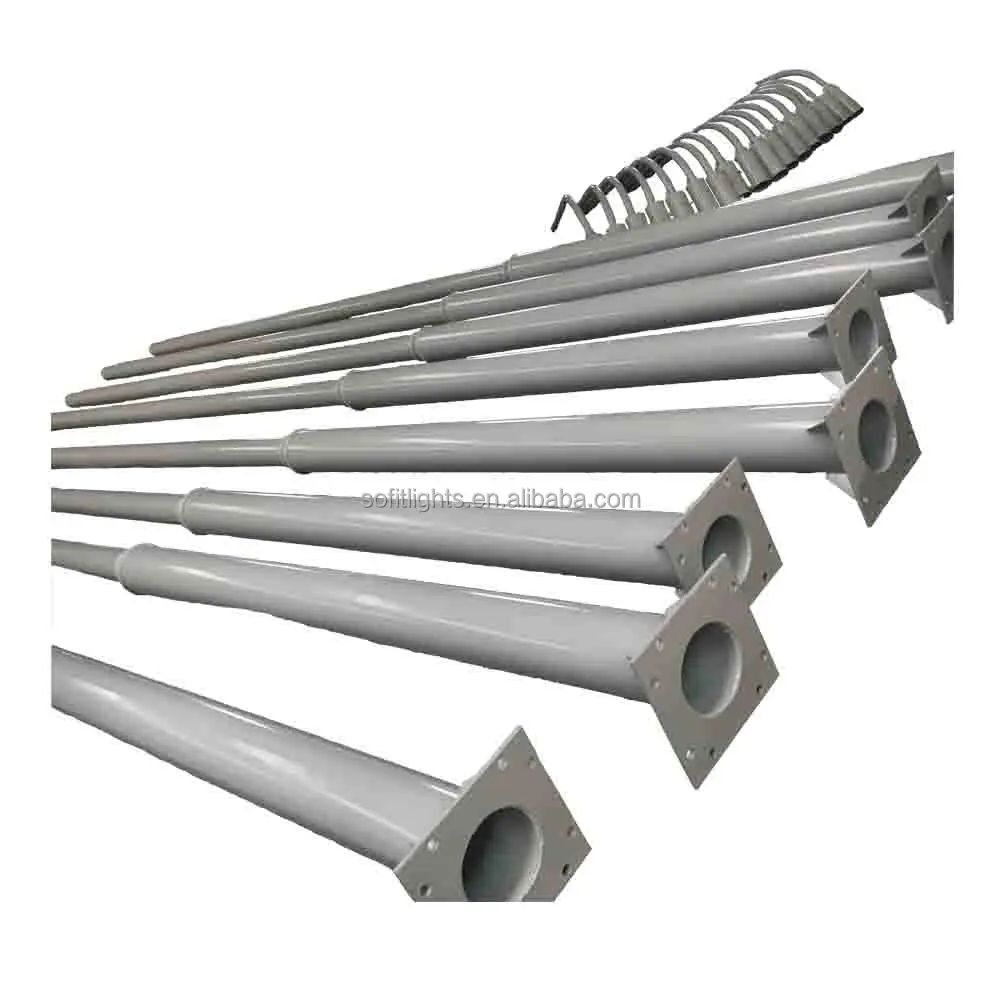 Factory Direct 9 meter solar street light pole Galvanized Pole Lights Price