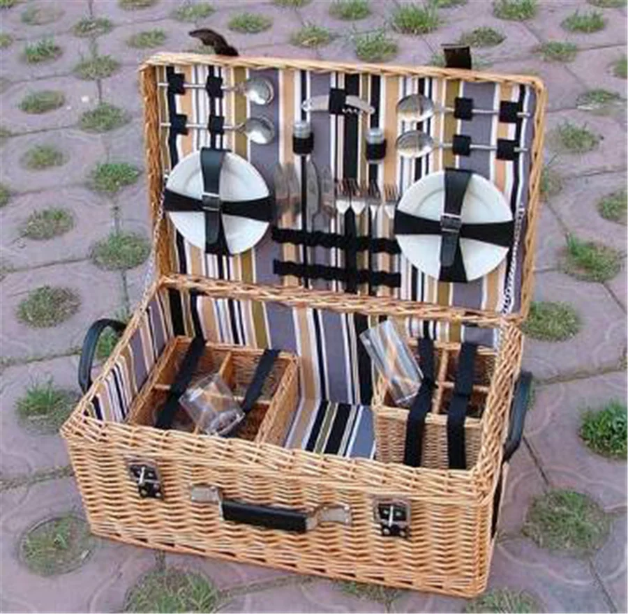 Good quality wholesale picnic basket rectangle large trip basket