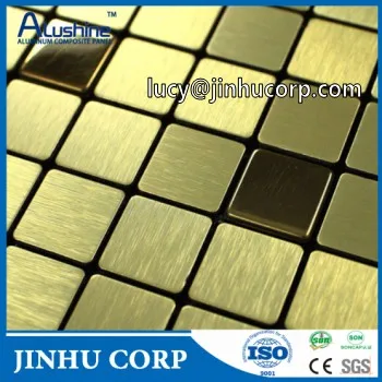 ACP Mosaic luxurious style interior wall cladding material Mosaic type aluminium decorative panels with back adhesive