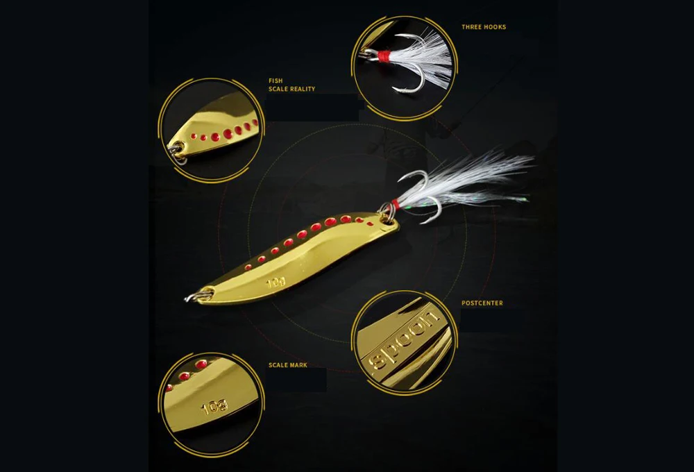 2.5g/5g/7g/10g/15g/20g/25g  Golden Silver Metal Fishing Long Casting Leech Spoon Lure