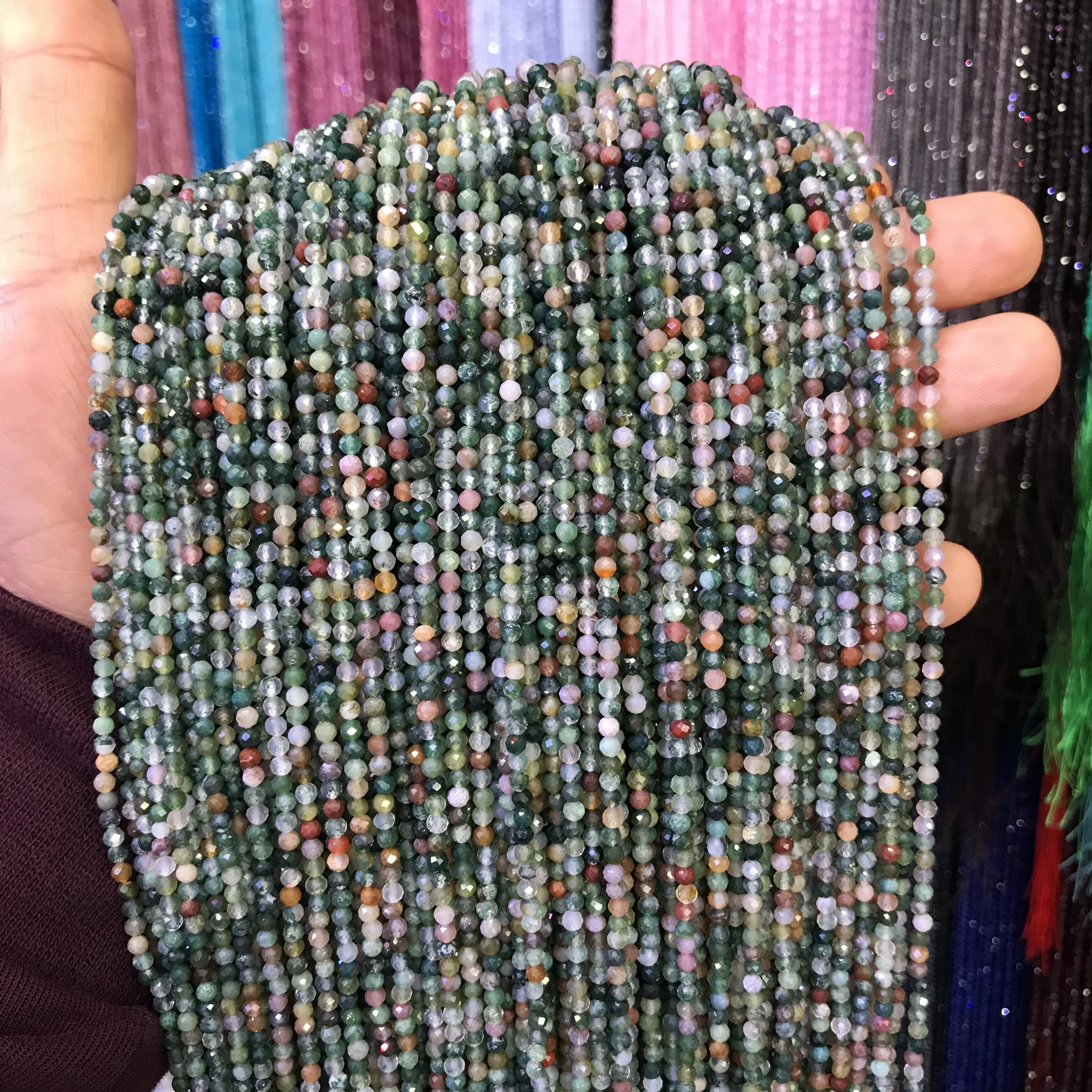 round faceted Indian agate beads loose gemstone beads