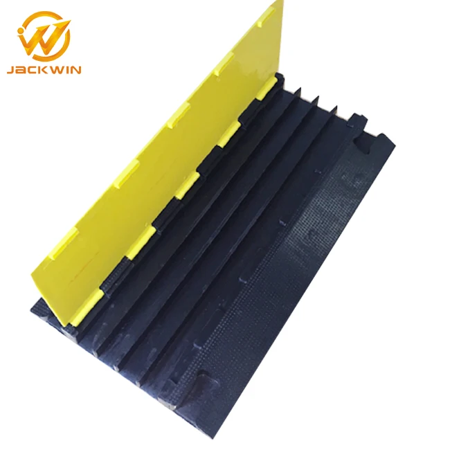 900*500*60mm Durable Heavy Duty Rubber 4 Channel Cable Protection Tiles