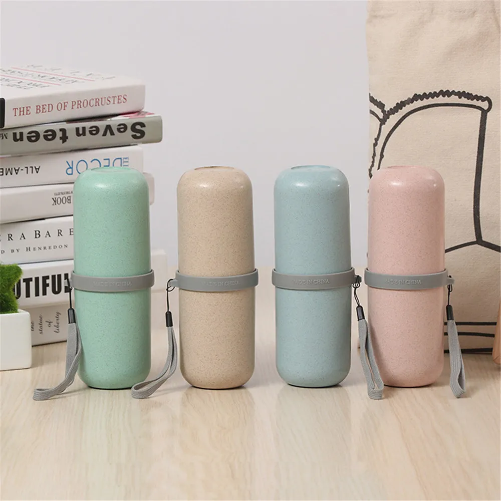 Оптовая продажа, портативная зубная щетка, дорожная чашка, чашка для чистки зубов из пшеничной соломы