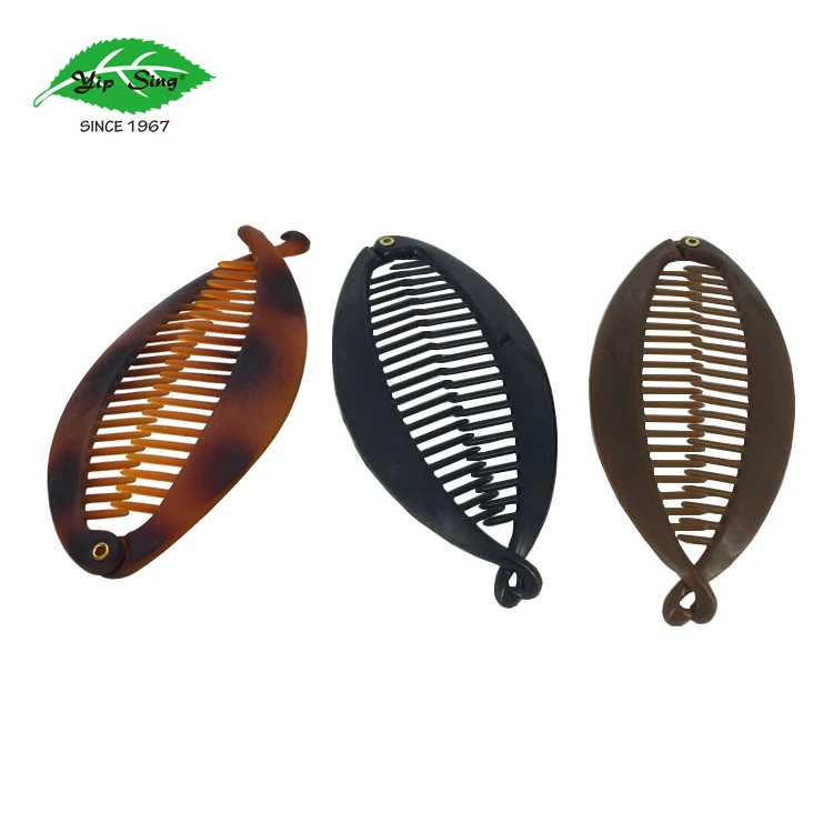 French Styles Tortoise Hair Banana Clip Fish Comb Clips for Women