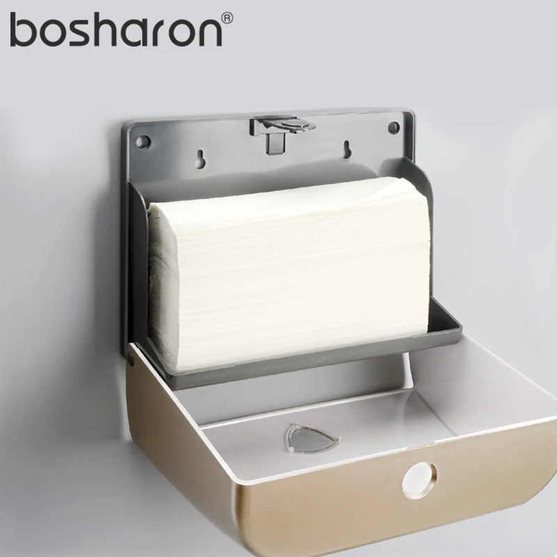 Elegant Gold Plastic Wall Mount Paper Towel Dispenser Holder