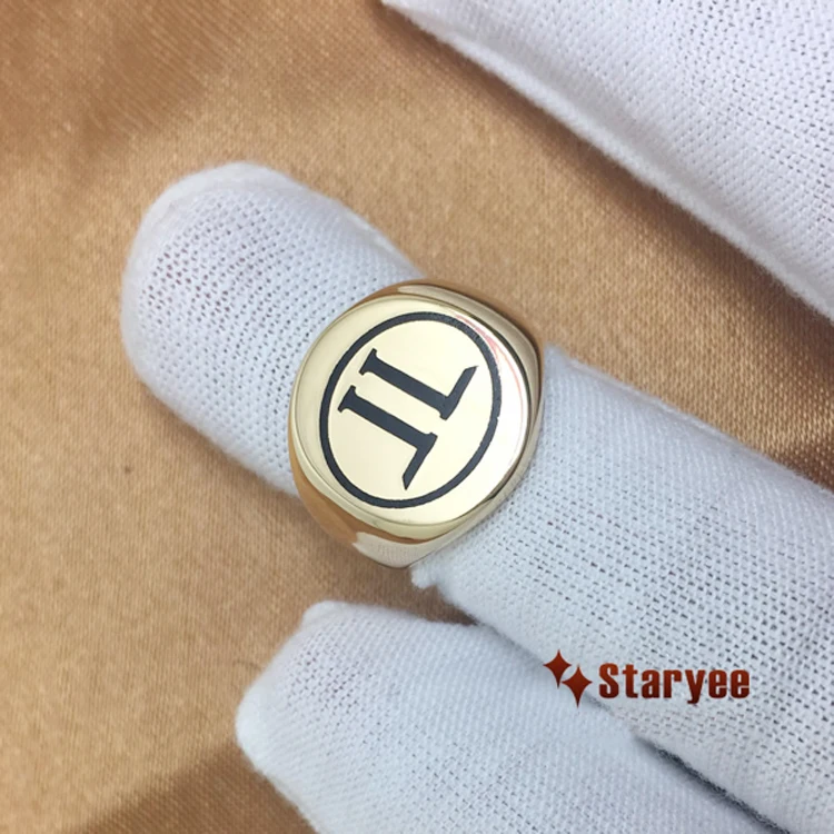 
Wholesale Platinum 9K 10K 14K 18K Solid Gold Plain Blank Custom Signet Ring Mens 