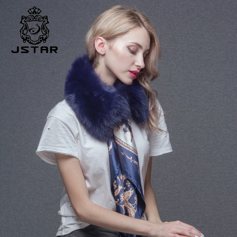 Genuine Fox Fur Stole Plush Fox Fur Scarf Collar for women
