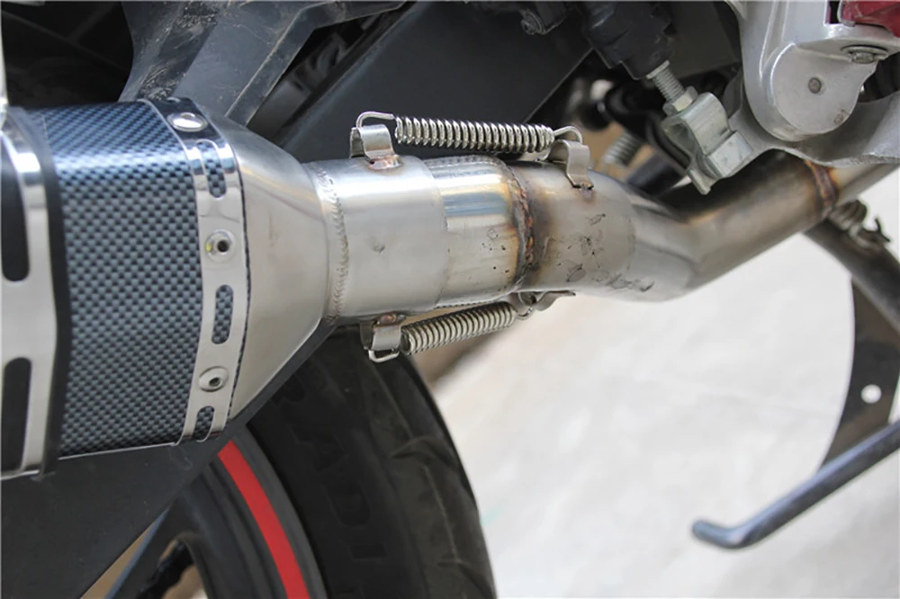  51 мм углеродная универсальная выхлопная труба для мотоцикла без наклейки CBR CBR125 CBR250 CB400 CB600 YZF FZ400 Z750