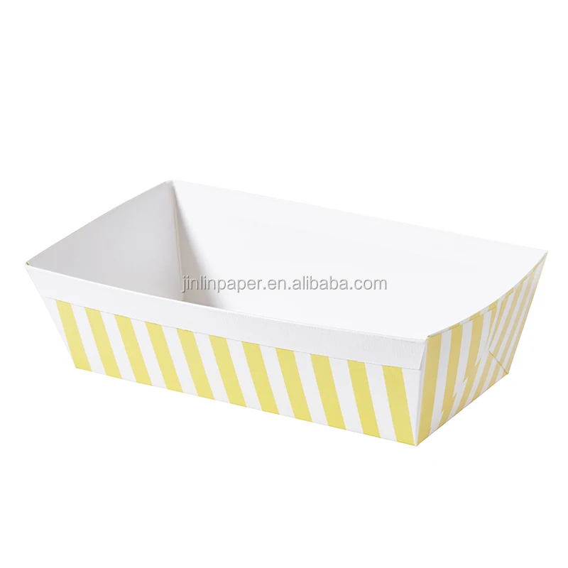 Одноразовые Прямоугольные Формы для выпечки в виде булочек, желтая полоса, дизайнерская бумажная форма для выпечки/лоток/противень для выпечки