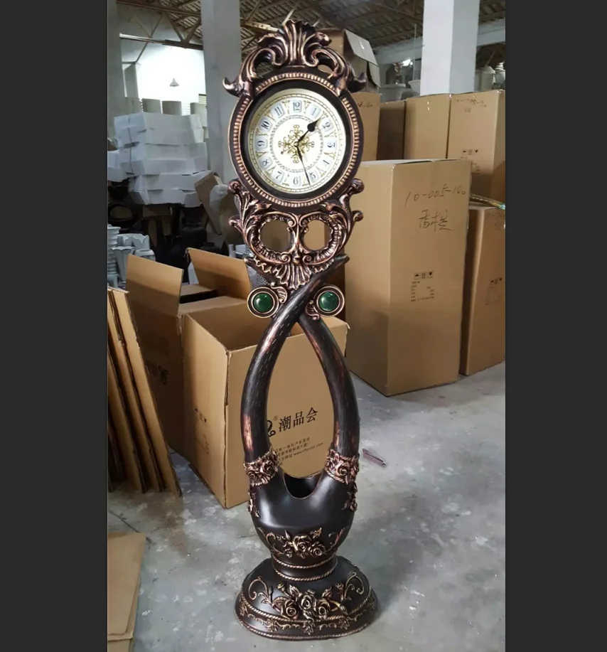 FRP Ground Clock Living Room Innovative Elephant Clock European Villa Decoration