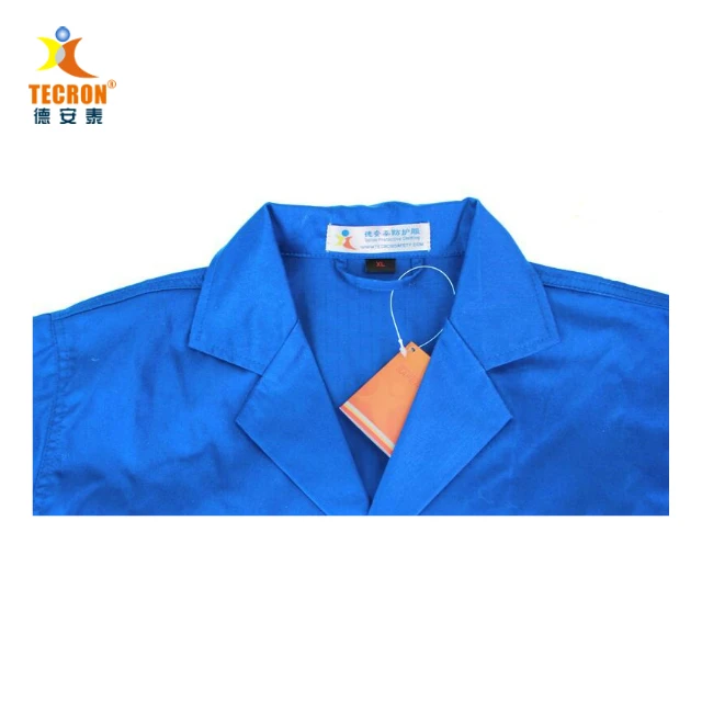 acid fire resistant and antistatic cotton lab coat