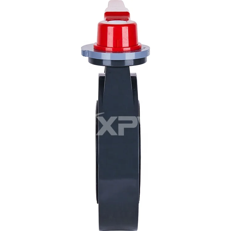 Средняя температура давления DIN JIS ANSI стандарт НПВХ ручной рычаг Тип Химический клапан трубы DN40 до DN200 Клапан-Бабочка