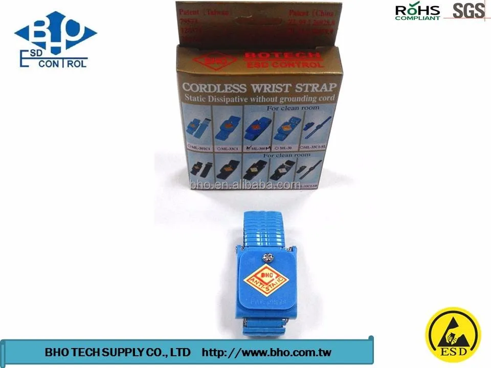 Patent ML-300 Cordless Stainless metal antistatic wrist strap